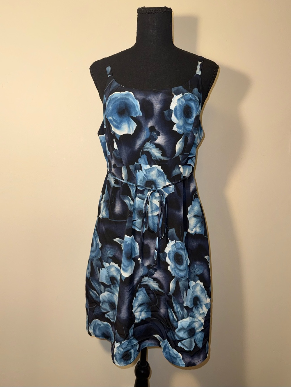 DBY Vintage Blue Floral Chiffon Dress Size 11